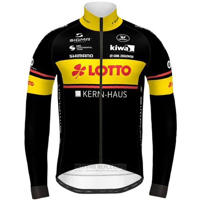 2020 Fahrradbekleidung Lotto-Kern Hausnero Gelb Trikot Langarm und Tragerhose - zum Schließen ins Bild klicken